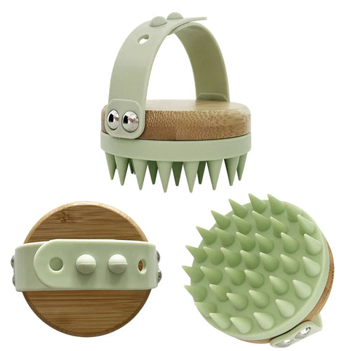 HKM-453459 Silicone Shower Brush with Massage Feature and Shampoo Dispenser for Dog Grooming