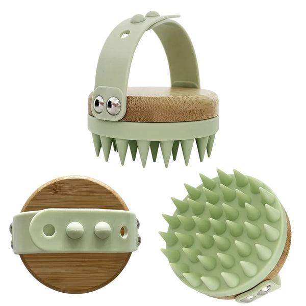 HKM-453459 Silicone Shower Brush with Massage Feature and Shampoo Dispenser for Dog Grooming