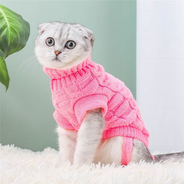HKM-4536509 Warm Knitted Cat Sweater for Autumn and Winter in Various Colors and Sizes