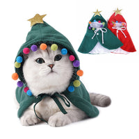 HKM-4536893 Cozy Velvet Halloween Cat Cloak in Red and Green - Sizes S, M, L
