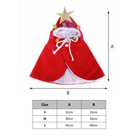 HKM-4536893 Cozy Velvet Halloween Cat Cloak in Red and Green - Sizes S, M, L