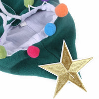HKM-4536893 Cozy Velvet Halloween Cat Cloak in Red and Green - Sizes S, M, L