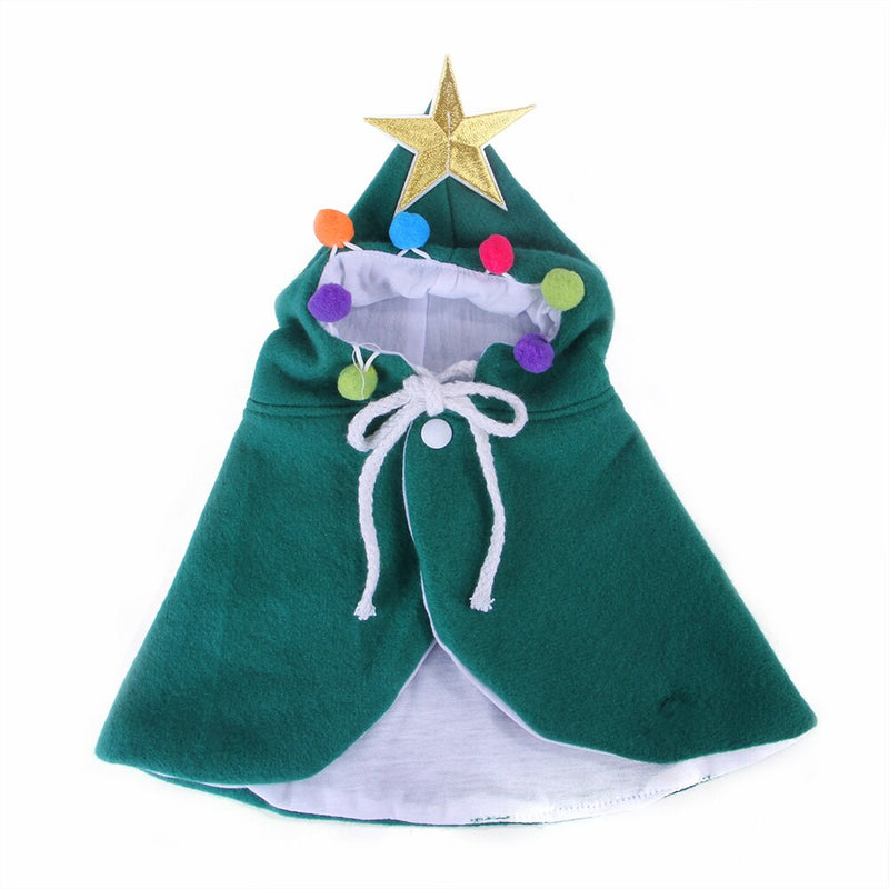 HKM-4536893 Cozy Velvet Halloween Cat Cloak in Red and Green - Sizes S, M, L