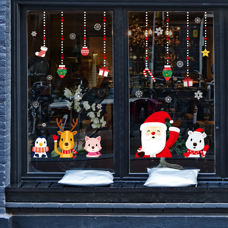 HKM-453715 Christmas Day Window Glass Decoration Wall Sticker - PVC, 60x90cm for Living Room