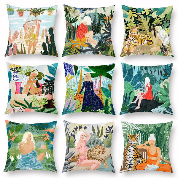 HKM-453779 Simple Printed Pillowcase in Multiple Colors, Soft Chemical Fiber Material