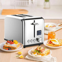 HKM-453843 LED Timer Display Stainless Steel Compact 2-Slice Electric Toaster