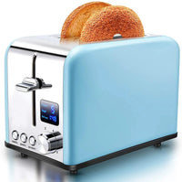HKM-453843 LED Timer Display Stainless Steel Compact 2-Slice Electric Toaster