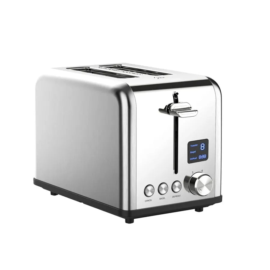 HKM-453843 LED Timer Display Stainless Steel Compact 2-Slice Electric Toaster