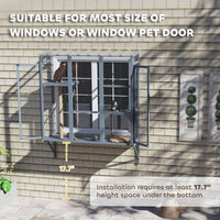 HKM-4538557 Spacious Multi-Level Cat Catio with Safety Net and Jumping Platforms for Outdoor Exploration