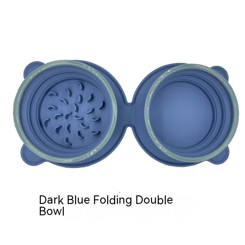 HKM-4538685 Collapsible Silicone Dog and Cat Bowls - Non-Slip Folding Pet Food and Water Bowls for Travel