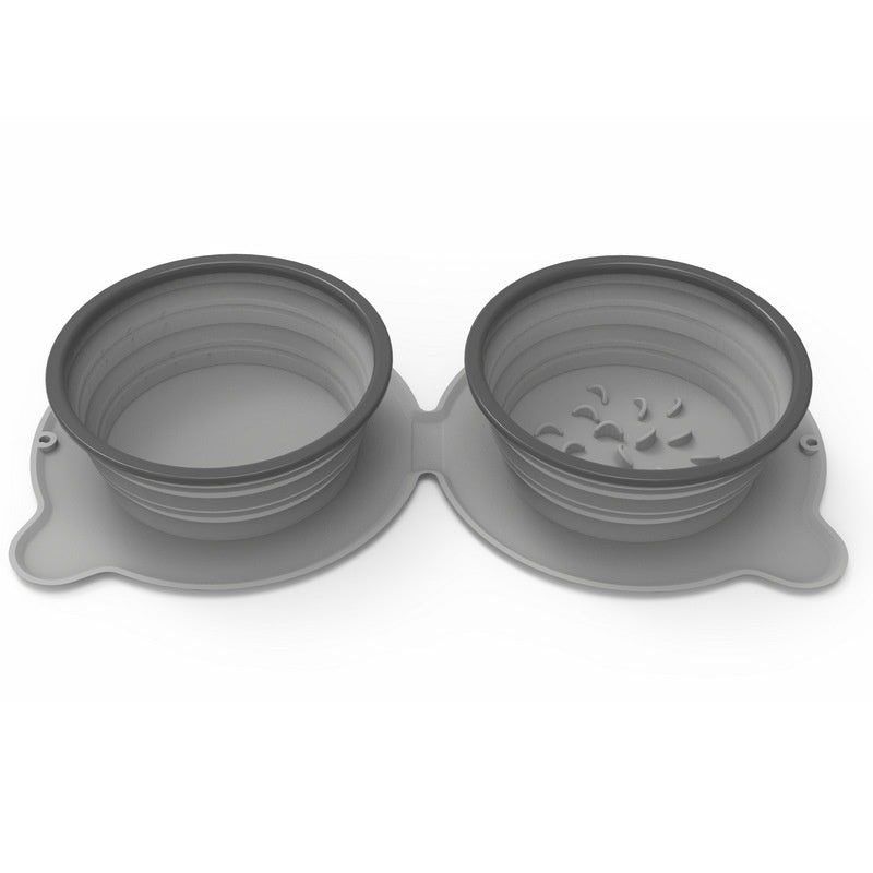 HKM-4538685 Collapsible Silicone Dog and Cat Bowls - Non-Slip Folding Pet Food and Water Bowls for Travel
