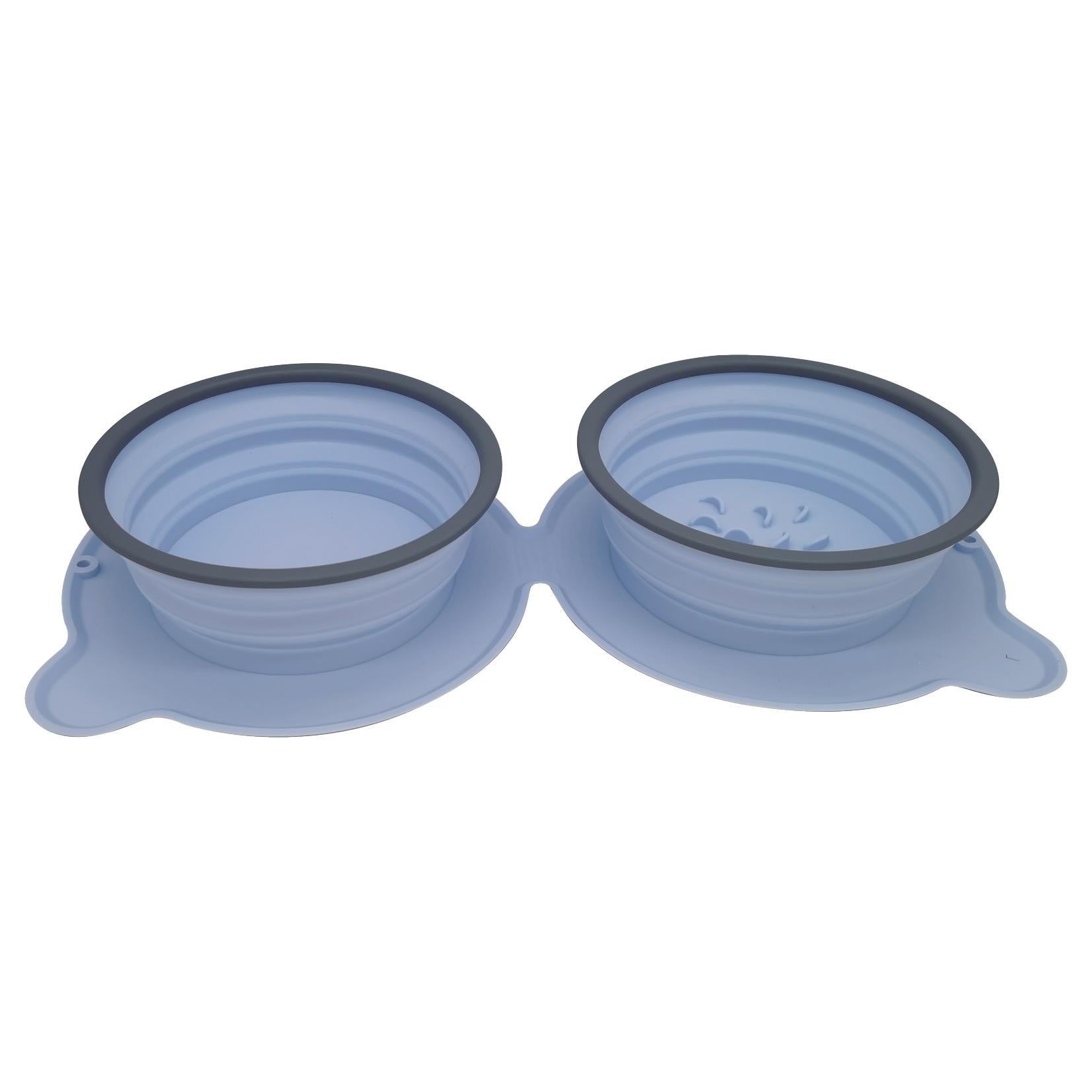 HKM-4538685 Collapsible Silicone Dog and Cat Bowls - Non-Slip Folding Pet Food and Water Bowls for Travel