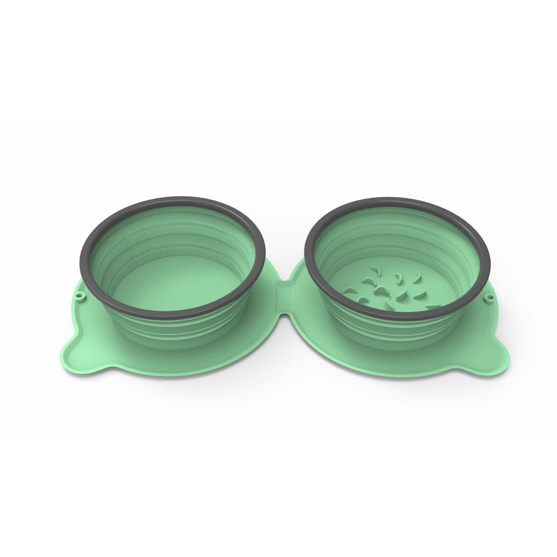 HKM-4538685 Collapsible Silicone Dog and Cat Bowls - Non-Slip Folding Pet Food and Water Bowls for Travel