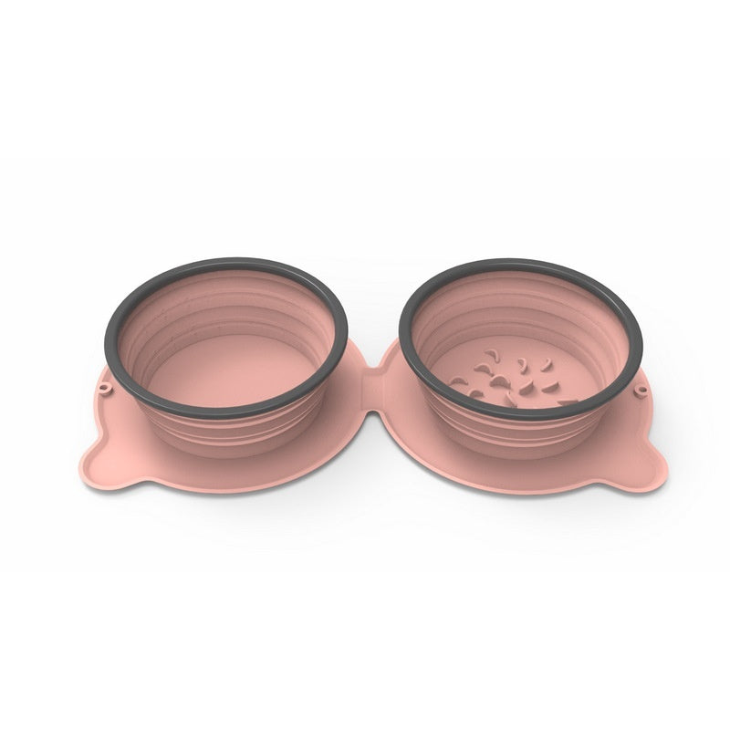 HKM-4538685 Collapsible Silicone Dog and Cat Bowls - Non-Slip Folding Pet Food and Water Bowls for Travel