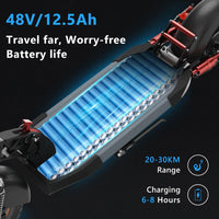 HKM-453971 Electric City Scooter, 12.5Ah Lithium Battery, 250W Motor, Max Speed 25 km/h, Full Suspension, Waterproof, Portable, Foldable