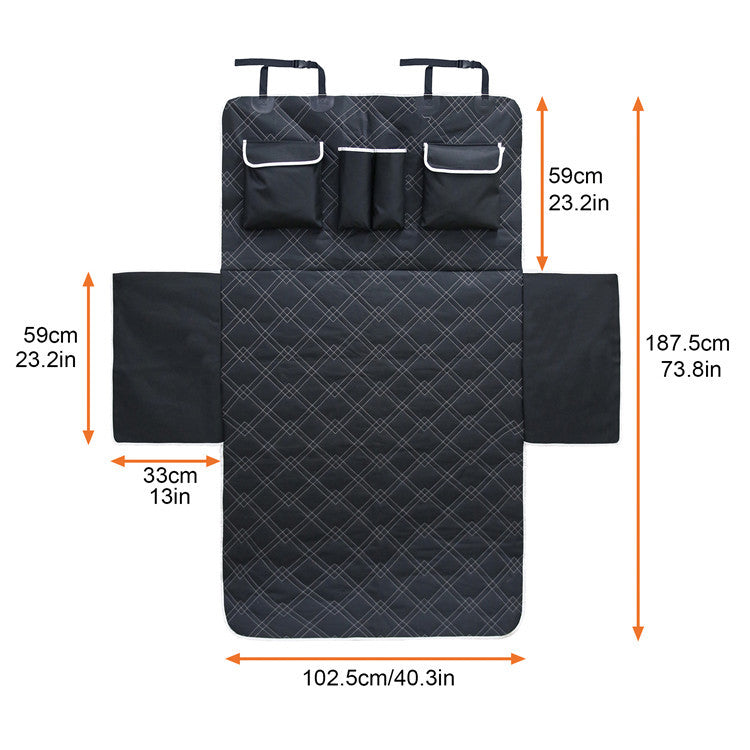 HKM-4540349 Car Pet Supplies Anti-Dirty Dog Mat - Oxford Cloth, Black, 187.5 x 102.5 cm, Easy to Clean