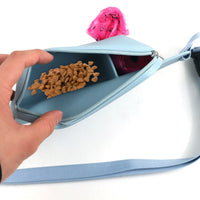 HKM-4540733 Silicone Portable Dog Food Waist Bag - Military Green, Light Blue, Lotus Pink, Black, Khaki Options