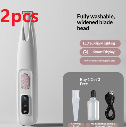 HKM-4542269 Silent Nail Trimming Kit for Cats with LED Display and Washable Blades