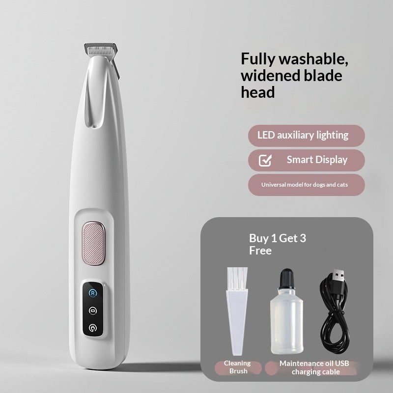 HKM-4542269 Silent Nail Trimming Kit for Cats with LED Display and Washable Blades