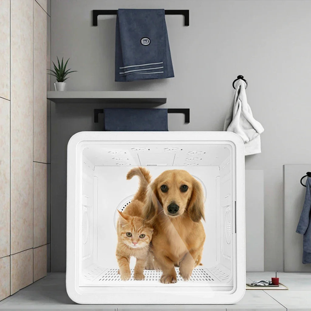 HKM-454355 Eco-Friendly Low Noise Anion Pet Grooming Dryer Box for Dogs and Cats, 82L Capacity, Indoor/Outdoor Use