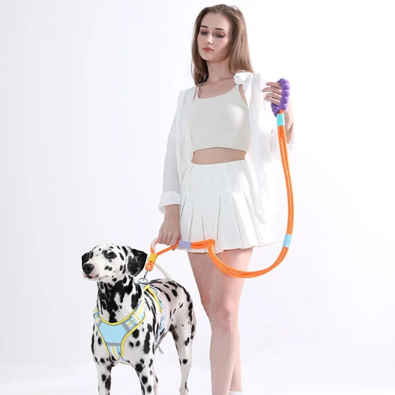 HKM-4544061 Durable Nylon Pet Traction Leash with Comfortable Foam Handle, 140cm Length, Anti-Slip Design