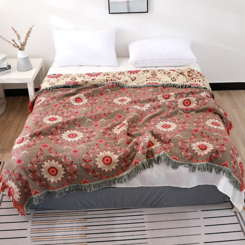 HKM-454419 Cooling Cotton Summer Blanket - Multi-Color Options, Various Sizes