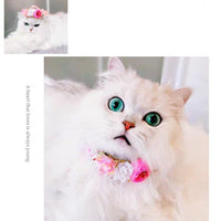 HKM-4546237 Flower Collar Pet Necklace with Bell for Cats - Adjustable Sizes XS to L