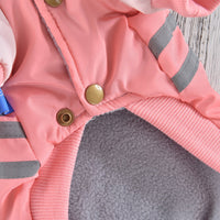 HKM-4546621 Puppy Reflective Stitch Jacket for All Seasons in Pink, Purple, and Blue, Sizes S-XXL