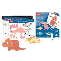 HKM-454675 Dinosaur Paper Cut Toy Set for Kids - Educational Coloring Activity for Ages 2-4