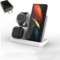 HKM-454803 3-in-1 Multifunctional Fast Wireless Charging Station - Black & White Options