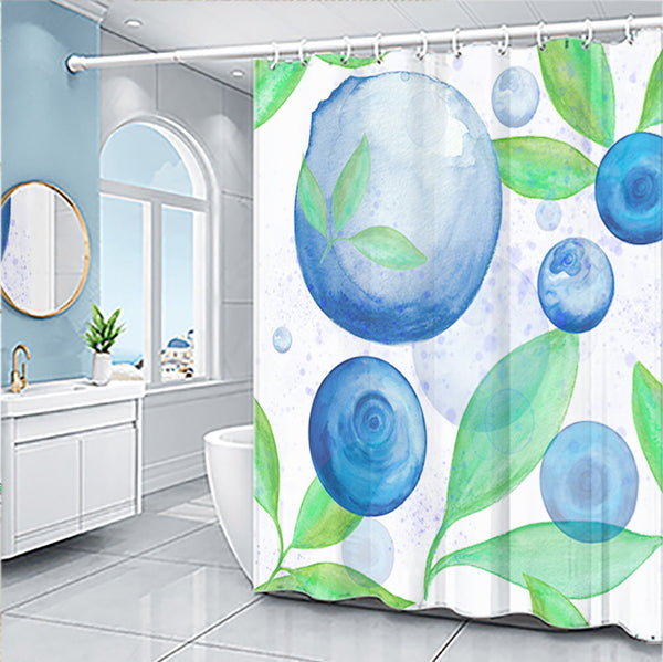 HKM-454803 Cartoon Fruit Pattern Shower Curtain Set in Modern Design, Multiple Sizes Available