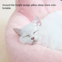 HKM-4548285 Cozy All-Season Cat Nest Cushion Bed for Comfortable Pet Relaxation