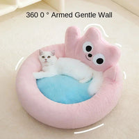 HKM-4548285 Cozy All-Season Cat Nest Cushion Bed for Comfortable Pet Relaxation