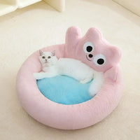 HKM-4548285 Cozy All-Season Cat Nest Cushion Bed for Comfortable Pet Relaxation