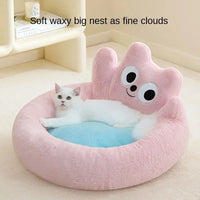 HKM-4548285 Cozy All-Season Cat Nest Cushion Bed for Comfortable Pet Relaxation