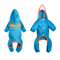 HKM-4548413 Reflective Pet Raincoat for Dogs - Lightweight and Casual Design in Orange, Black, Red, and Blue, Sizes S to XXL