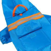 HKM-4548413 Reflective Pet Raincoat for Dogs - Lightweight and Casual Design in Orange, Black, Red, and Blue, Sizes S to XXL