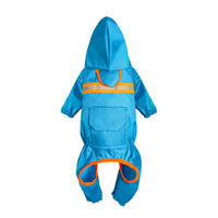 HKM-4548413 Reflective Pet Raincoat for Dogs - Lightweight and Casual Design in Orange, Black, Red, and Blue, Sizes S to XXL