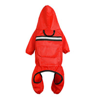 HKM-4548413 Reflective Pet Raincoat for Dogs - Lightweight and Casual Design in Orange, Black, Red, and Blue, Sizes S to XXL