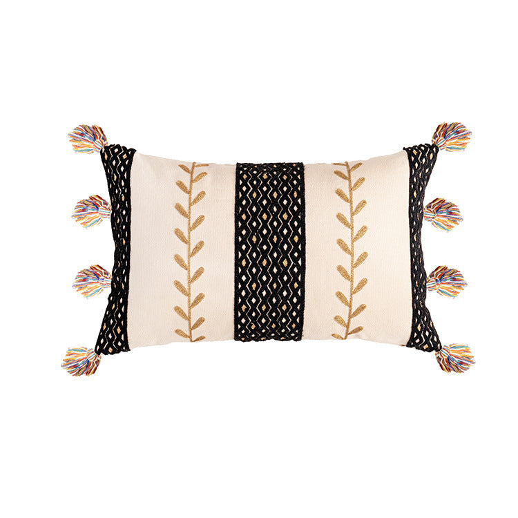 HKM-454931 Cotton National Style Embroidered Pillow Cover for Home Decor