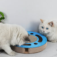 HKM-4550205 Cat Scratching Board and Claw Grinder in Blue and Wood Color, Made of Paper Material