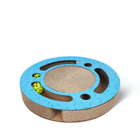 HKM-4550205 Cat Scratching Board and Claw Grinder in Blue and Wood Color, Made of Paper Material