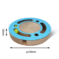 HKM-4550205 Cat Scratching Board and Claw Grinder in Blue and Wood Color, Made of Paper Material