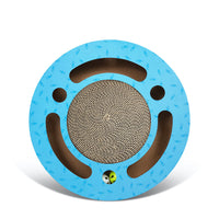 HKM-4550205 Cat Scratching Board and Claw Grinder in Blue and Wood Color, Made of Paper Material