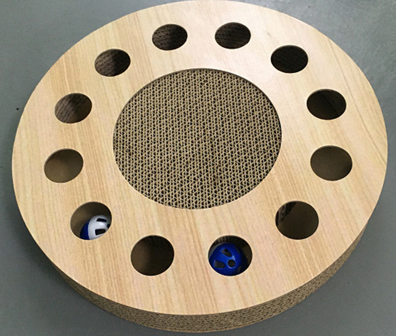 HKM-4550205 Cat Scratching Board and Claw Grinder in Blue and Wood Color, Made of Paper Material