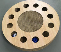 HKM-4550205 Cat Scratching Board and Claw Grinder in Blue and Wood Color, Made of Paper Material