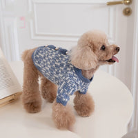 HKM-4550589 Cozy Pearl Sweater Cardigan for Pets - Available in Blue & Pink, Sizes XS to 3XL