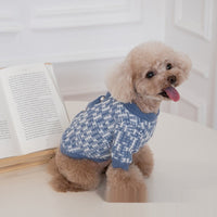 HKM-4550589 Cozy Pearl Sweater Cardigan for Pets - Available in Blue & Pink, Sizes XS to 3XL