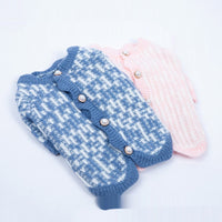HKM-4550589 Cozy Pearl Sweater Cardigan for Pets - Available in Blue & Pink, Sizes XS to 3XL