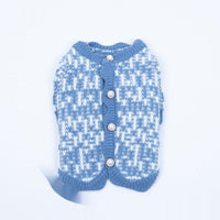 HKM-4550589 Cozy Pearl Sweater Cardigan for Pets - Available in Blue & Pink, Sizes XS to 3XL